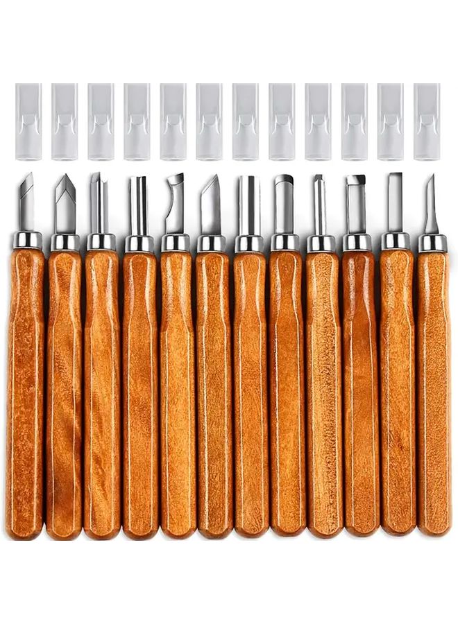 12 Piece SK2 Carbon Steel Wood Carving Knife Set Hand Tool for Beginners Experts - Image 4