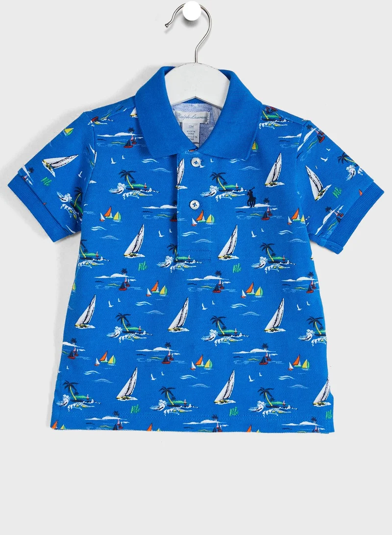 POLO RALPH LAUREN Infant Boat Print Polo + Shorts Set