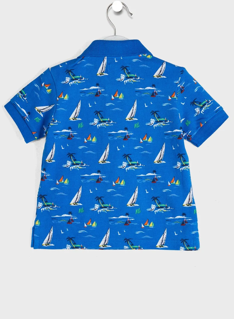 POLO RALPH LAUREN Infant Boat Print Polo + Shorts Set