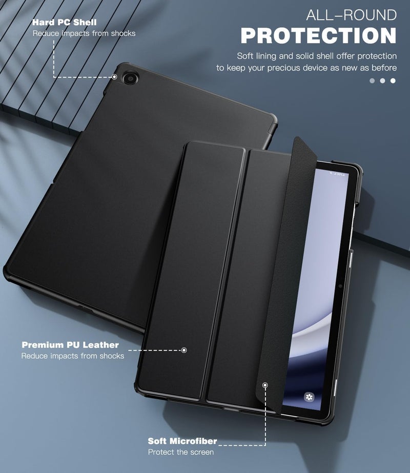 EDNITA Smart Case Cover for Samsung Galaxy Tab A9+/A9 Plus 11 Inch 2023, Slim Lightweight Stand Hard Back Shell Protective Cover for Galaxy Tab A9+ Tablet (Black) - Image 5