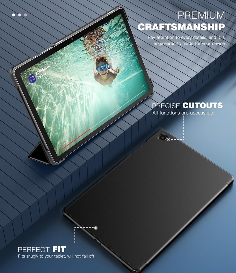 EDNITA Smart Case Cover for Samsung Galaxy Tab A9+/A9 Plus 11 Inch 2023, Slim Lightweight Stand Hard Back Shell Protective Cover for Galaxy Tab A9+ Tablet (Black) - Image 4
