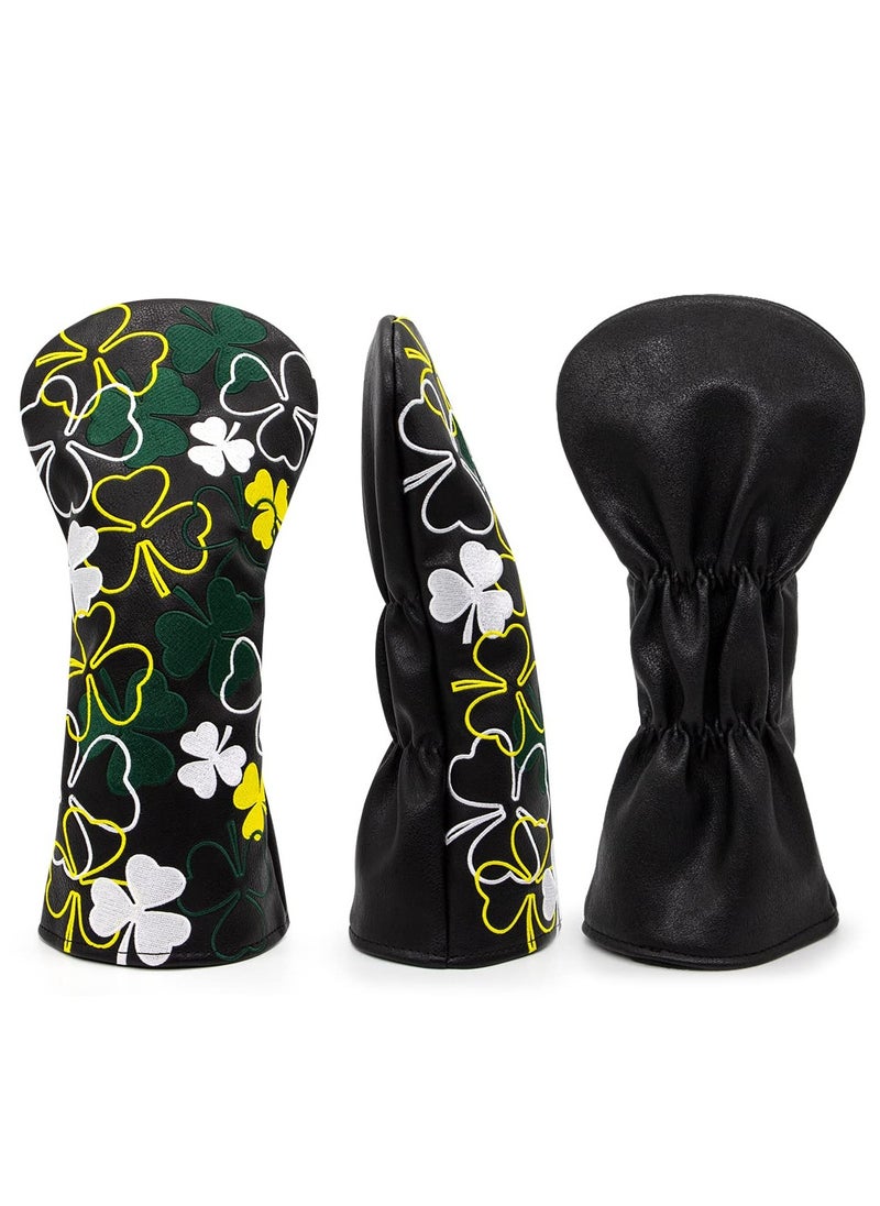 Generic - Golf Club Head Covers, Lucky Clover Golf Head Cover Club Headcover for Drivers Fairway Woods Hybrid Fit Oversized Club Men Women - Image 1