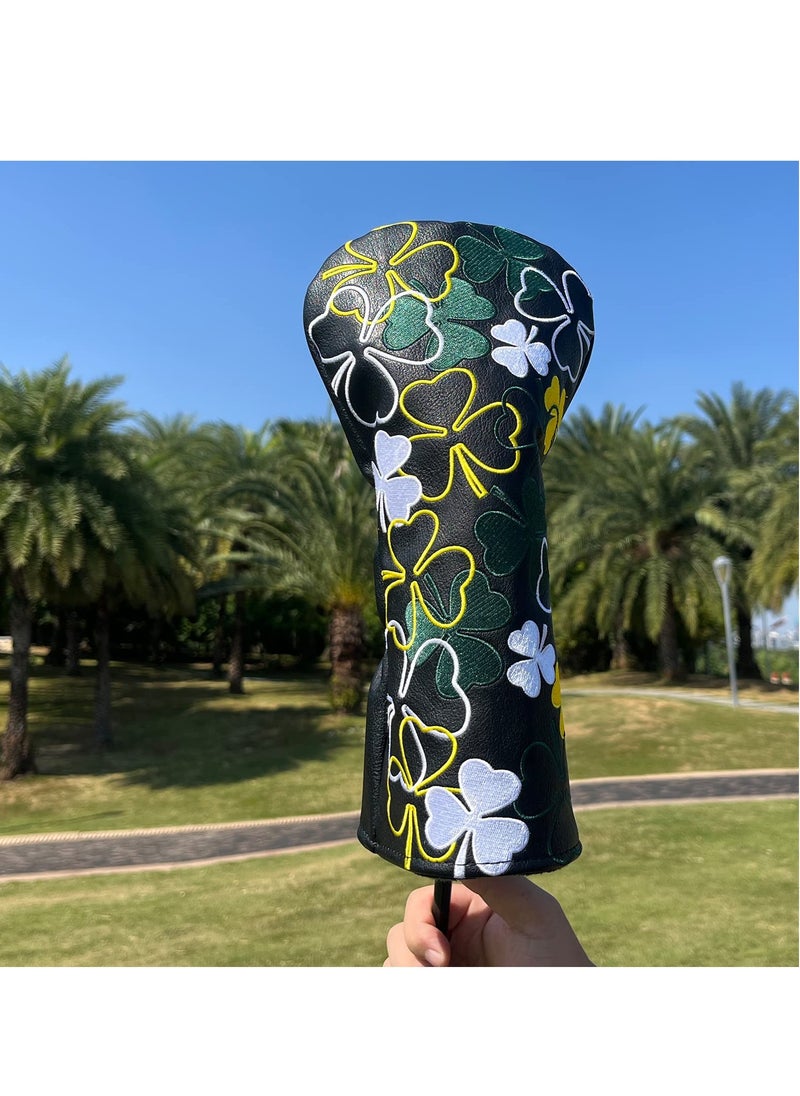 Generic - Golf Club Head Covers, Lucky Clover Golf Head Cover Club Headcover for Drivers Fairway Woods Hybrid Fit Oversized Club Men Women - Image 1