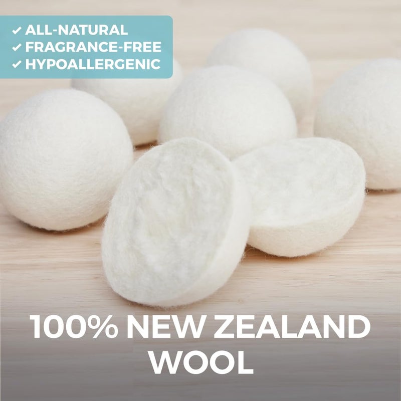 HOME GENIE Wool Reusable Dryer Balls XL, Anti Static Fast Drying Laundry for Pet Hair, Reduces Clothing Wrinkles, Lint, Natural Fabric Softener Essentials, Replace Dryer Sheets, Over 400 Loads 4 Pack - Image 5
