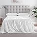 Serta SatinLuxury 4pc Soft Lightweight Deep Pocket Bedding Silky Satin Sheet Set with Pillowcases, Queen, White - Image 2