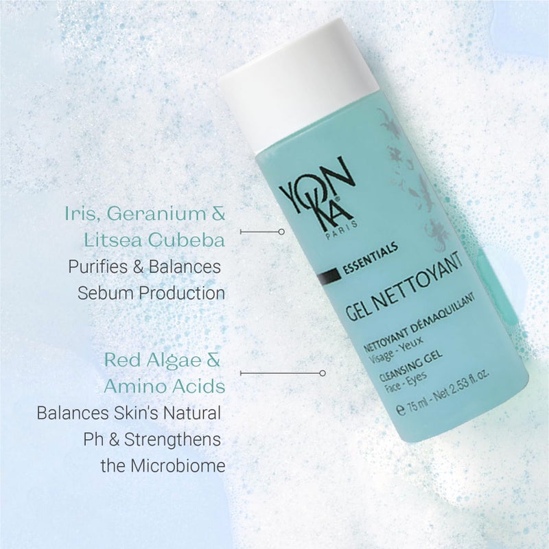 Yonka Gel Cleanser | Gentle Foaming Face Wash & Makeup Remover | Cleanses Pores and Balances Skins pH with Red Algae & Amino Acids | For Acne Prone & Oily Skin | Paraben-Free | Travel Size 2.53 fl oz - Image 4