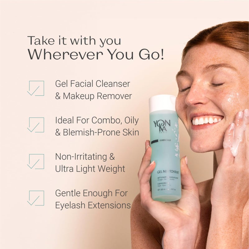 Yonka Gel Cleanser | Gentle Foaming Face Wash & Makeup Remover | Cleanses Pores and Balances Skins pH with Red Algae & Amino Acids | For Acne Prone & Oily Skin | Paraben-Free | Travel Size 2.53 fl oz - Image 2