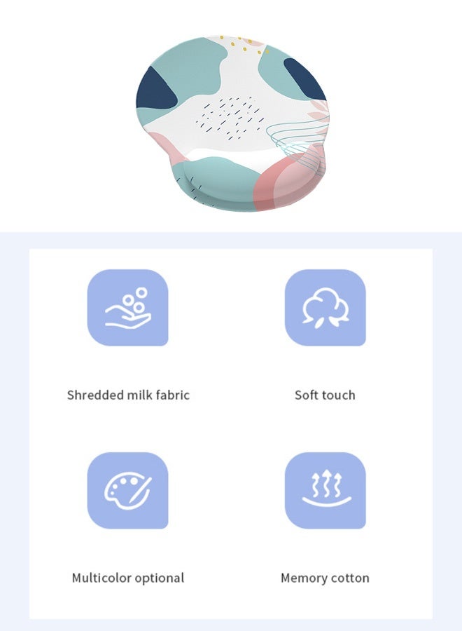 Mouse Pad with Wrist Rest, Comfortable Computer Mousepad with Gel Wrist Support Smooth Surface and Non-Slip PU Base for Pain Relief, Laptop, Office & Home (Mondrian Color) - Image 3