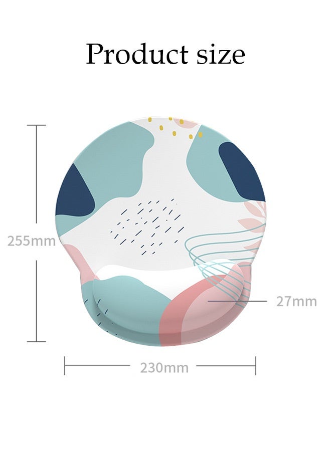 Mouse Pad with Wrist Rest, Comfortable Computer Mousepad with Gel Wrist Support Smooth Surface and Non-Slip PU Base for Pain Relief, Laptop, Office & Home (Mondrian Color) - Image 2