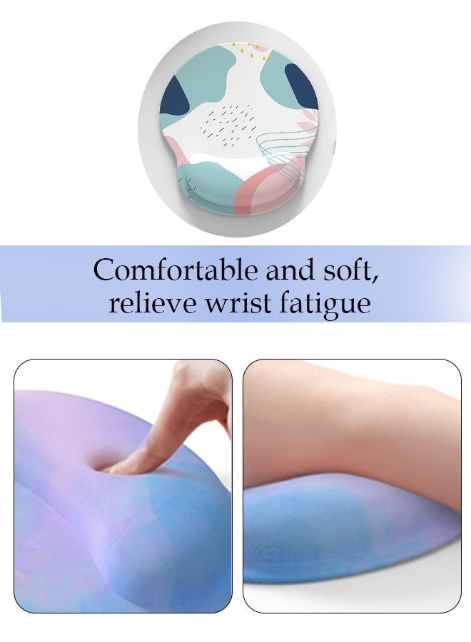 Mouse Pad with Wrist Rest, Comfortable Computer Mousepad with Gel Wrist Support Smooth Surface and Non-Slip PU Base for Pain Relief, Laptop, Office & Home (Mondrian Color) - Image 5