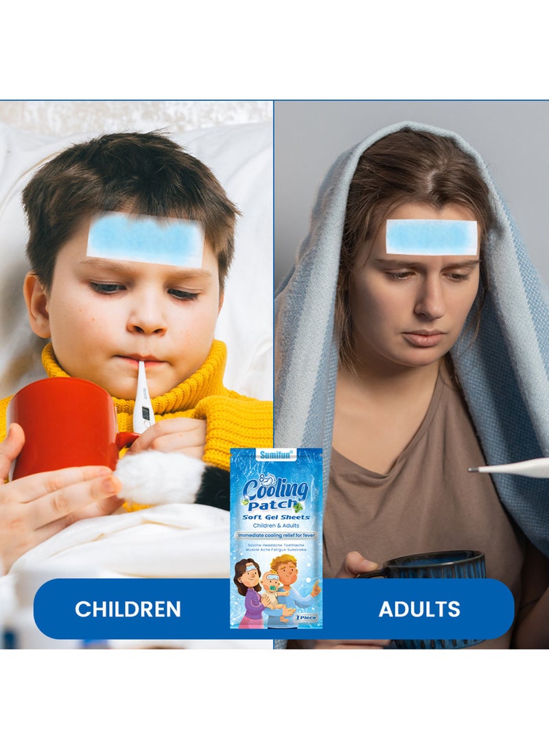 سوميفون 10 قطع بقع جل تبريد ، لتخفيف الحمى والصداع وآلام الأسنان ، للسفر في الهواء الطلق والحياة اليومية في المنزل - Image 5