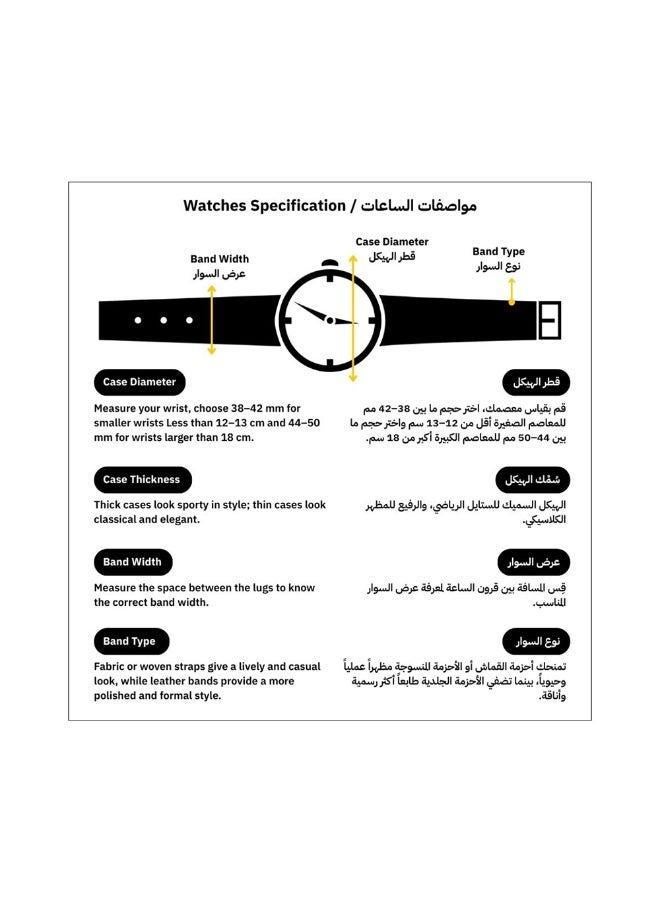 بيجوتي بيغوتي - كوتيديانو | ستانلس ستيل مع علبة من النحاس | تناظرية | قرص مربع | زجاج معدني | حركة كوارتز يابانية | مقاومة للماء حتى 30 متر - Image 5