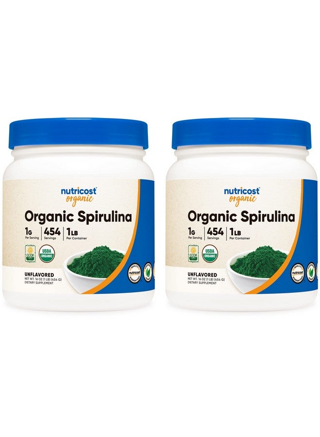 Nutricost Organic Spirulina Powder 1LB (2 Bottles) - 1g Per Serving - Image 1
