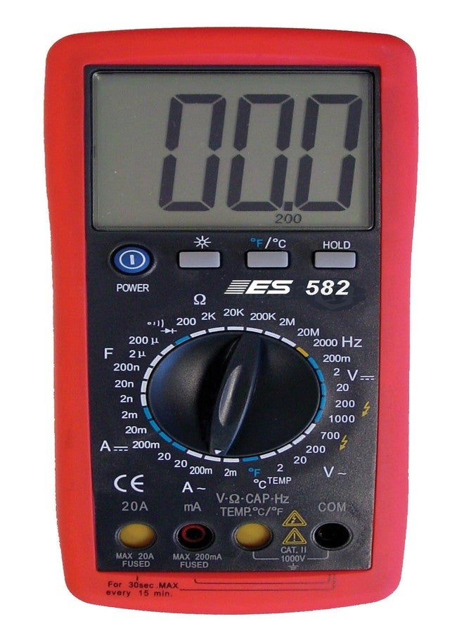 Electronic Specialties 582 Red 7.75" x 3.5" Deluxe Digital Multimeter