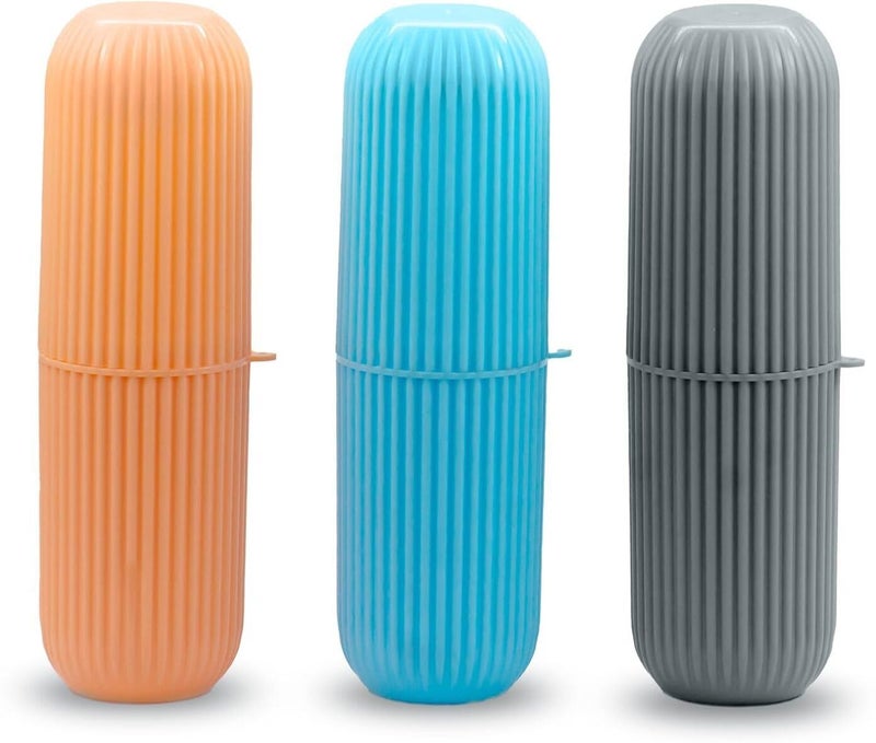 HASHFLOW Home (Set of 4) Toothbrush Holder | Toothbrush Box | Capsule Shape Toothpaste Holder | Brush Holder for Travel | Plastic Brush Holder | Bathroom Toothbrush Kit | Multicolor - Image 4