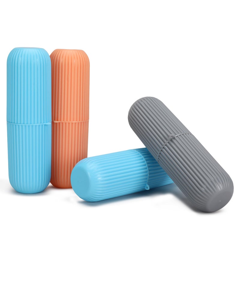 HASHFLOW Home (Set of 4) Toothbrush Holder | Toothbrush Box | Capsule Shape Toothpaste Holder | Brush Holder for Travel | Plastic Brush Holder | Bathroom Toothbrush Kit | Multicolor - Image 5