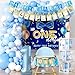 FIGEPO Baby Boy First Birthday Decorations Blue 1 Year Old Birthday Party Supplies for Baby Boy with Balloons Garland kit Mr Onederful Backdrop Balloons Curtains High Chair Burlap Banner Party Boxes - Image 4