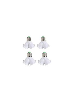 Generic 4pcs E27 to 2 E27 light bulb adapter, white 