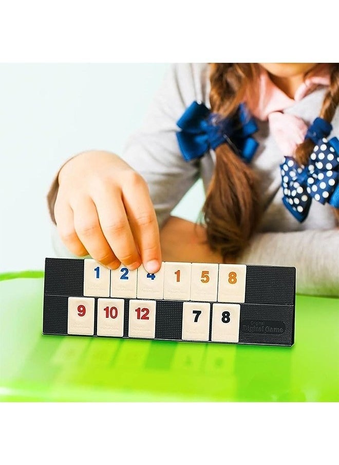 Zashe - Rummy Cube Game – Classic Family Board Game with 4 Tile Holders, Travel-Friendly Logic Game for Kids & Adults - Image 1
