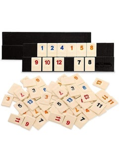 Rummy Cube Game – Classic Family Board Game with 4 Tile Holders, Travel-Friendly Logic Game for Kids & Adults