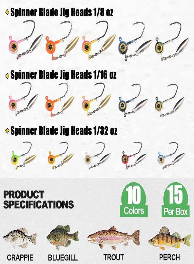 XFISHMAN Crappie-Baits- Plastics-Jig-Heads-Kit-Split-Tail Grub-Shad-Minnow-Fishing-Lures-for Crappie-Panfish-Bluegill-40 &135 Piece Kit(Split-Tail Grub 135 pc.KIT) - Image 4