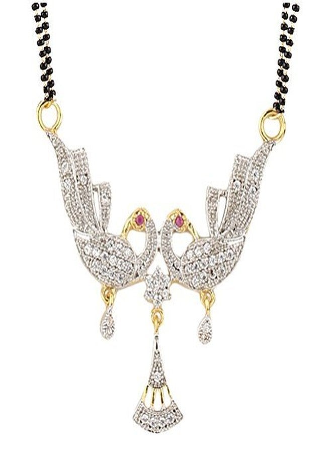 YouBella American Diamond Gold Plated Mangalsutra with Chain and Earrings for Women (Style 6) - Image 1