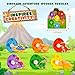 3 otters Dinosaur Peg Puzzles Wooden Learning Toys Shape Sorter Color Match Games Educational Memory Activities for Toddler Montessori Development Entertainment Prek Kindergarten Boys Girls Gifts - Image 4