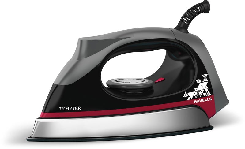 Havells Abs Tempter 1000 Watts Dry Iron Press With Greblon E2 Grade Non-Stick Coated Sole Plate Aerodynamic Design With Shock Proof Front 2 Year Warranty - Image 1