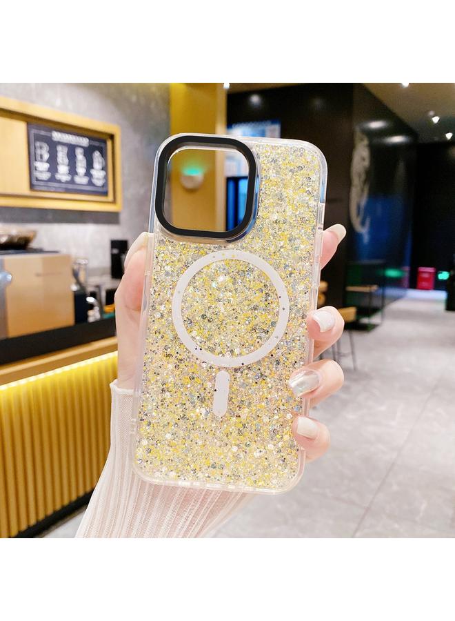 اس-توب جراب هاتف iPhone 15 Gold Armor MagSafe Glitter Epoxy - Image 2