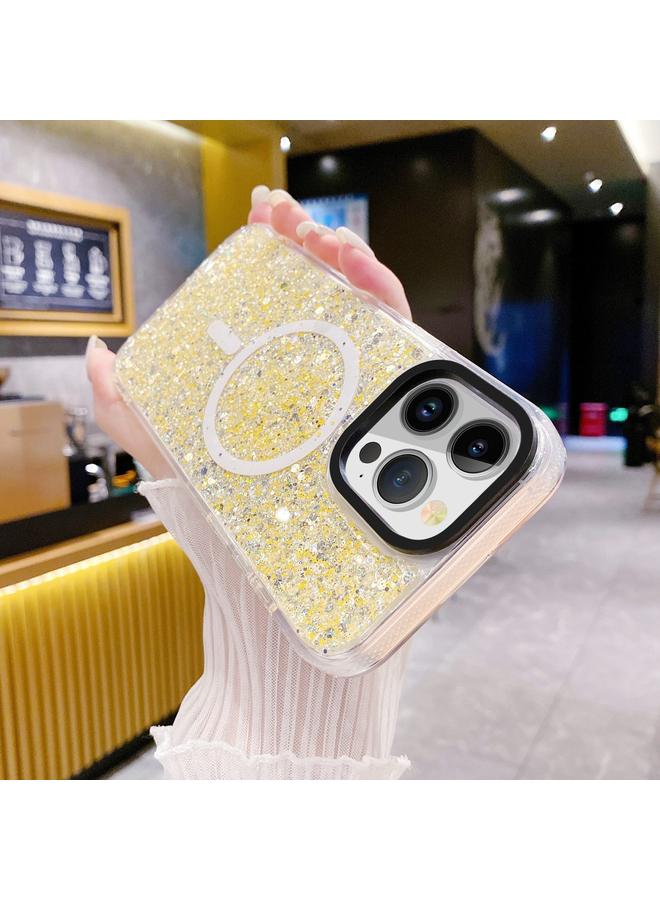 اس-توب جراب هاتف iPhone 15 Gold Armor MagSafe Glitter Epoxy - Image 4