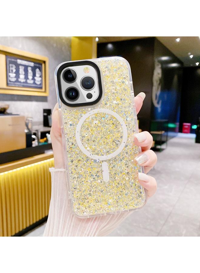 اس-توب جراب هاتف iPhone 15 Gold Armor MagSafe Glitter Epoxy - Image 3