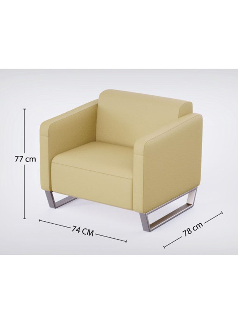 Mahmayi 2850 Single Seater PU Sofa - Sandal 74x78x77 Cm - Image 5