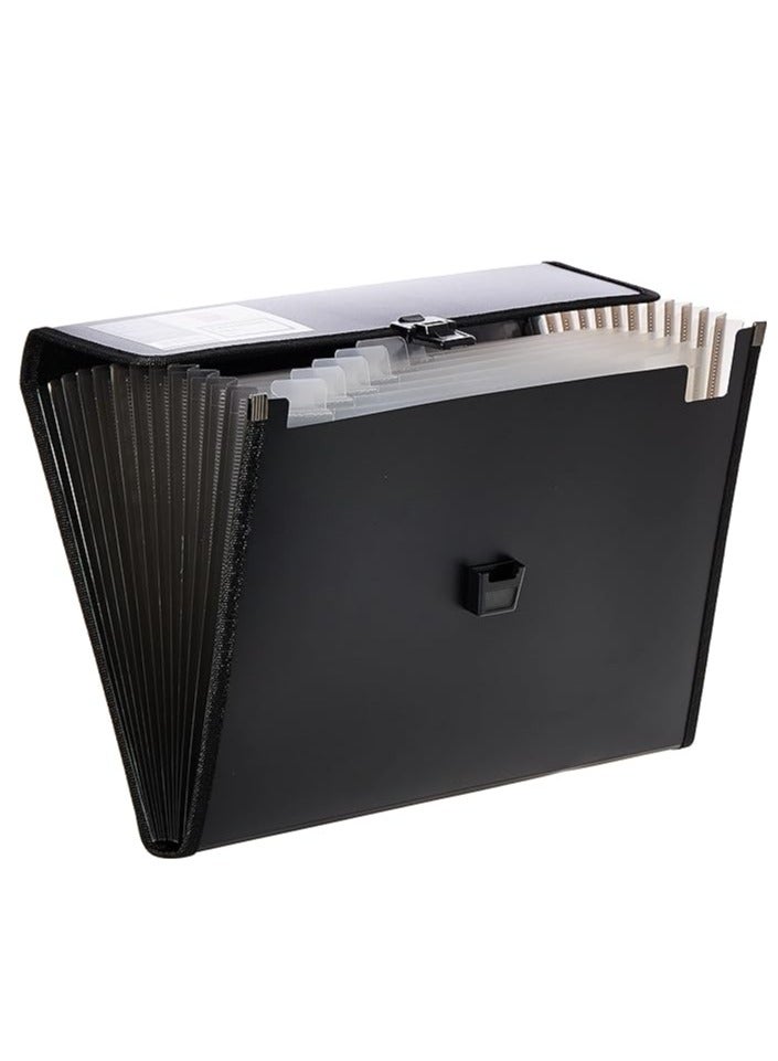 Deli 13-Pocket A4 Size Expanding File Black - Image 1