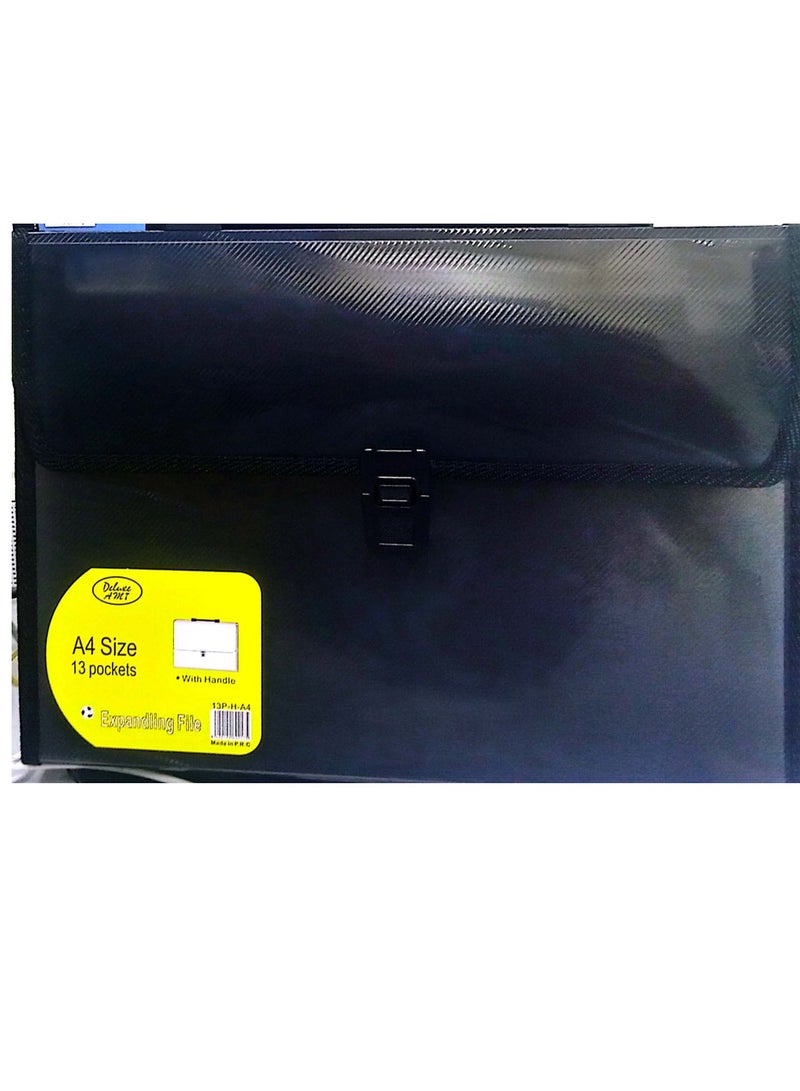Deli 13-Pocket A4 Size Expanding File Black - Image 2