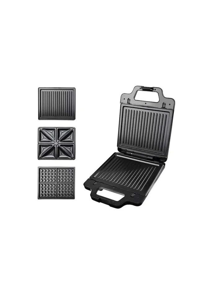 sokany - 3-in-1 sandwich maker (grill, toast, waffle), double-sided heating, large size, 1400 watts - Image 1