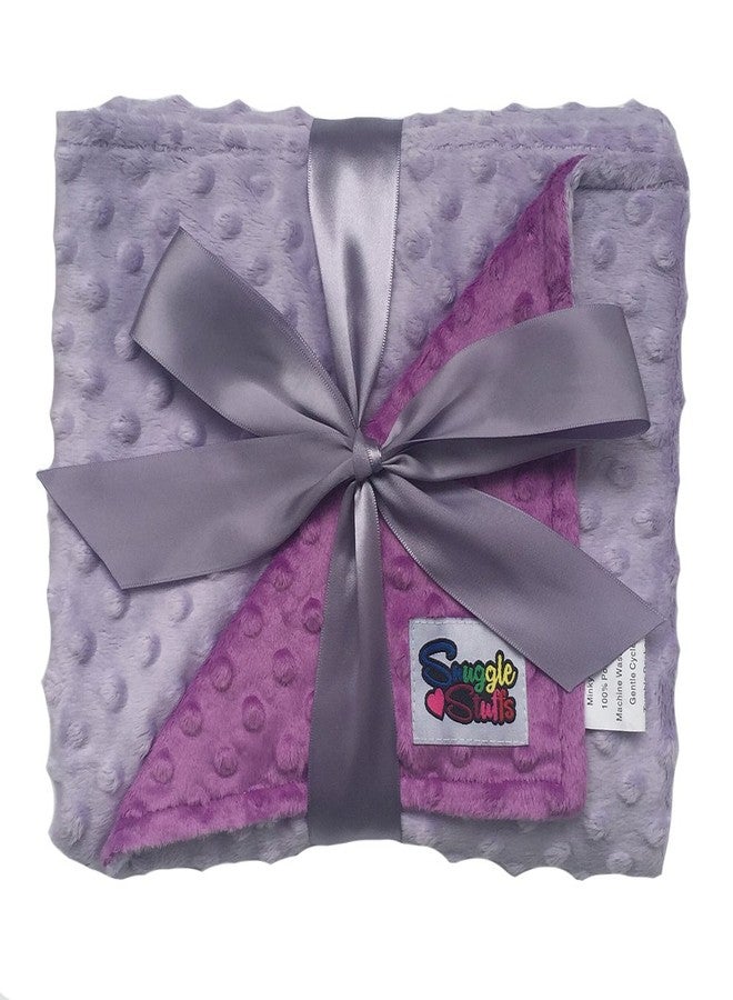 Snuggle Stuffs Reversible Unisex Children's Soft Baby Blanket Minky Dot (Lavender/Violet) - Image 1