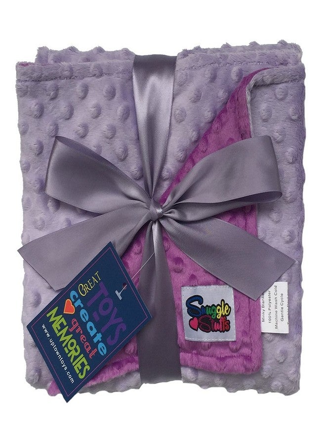 Snuggle Stuffs Reversible Unisex Children's Soft Baby Blanket Minky Dot (Lavender/Violet) - Image 2