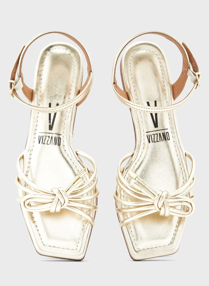 VIZZANO Adeline Ankle Strap Low Heel Sandals