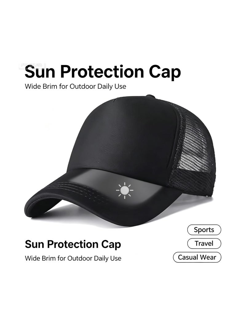 Blank Mesh Trucker Cap, Adjustable Baseball Sun Hat, Breathable Mesh Back Cap, Casual Sports Trucker Hat for Men Women, Multi‑Color Unisex Outdoor Cap - Image 4