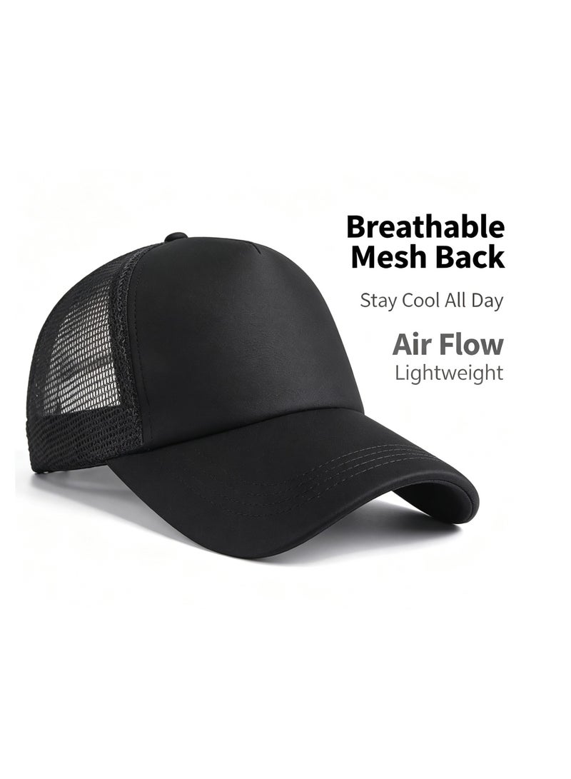 Blank Mesh Trucker Cap, Adjustable Baseball Sun Hat, Breathable Mesh Back Cap, Casual Sports Trucker Hat for Men Women, Multi‑Color Unisex Outdoor Cap - Image 2