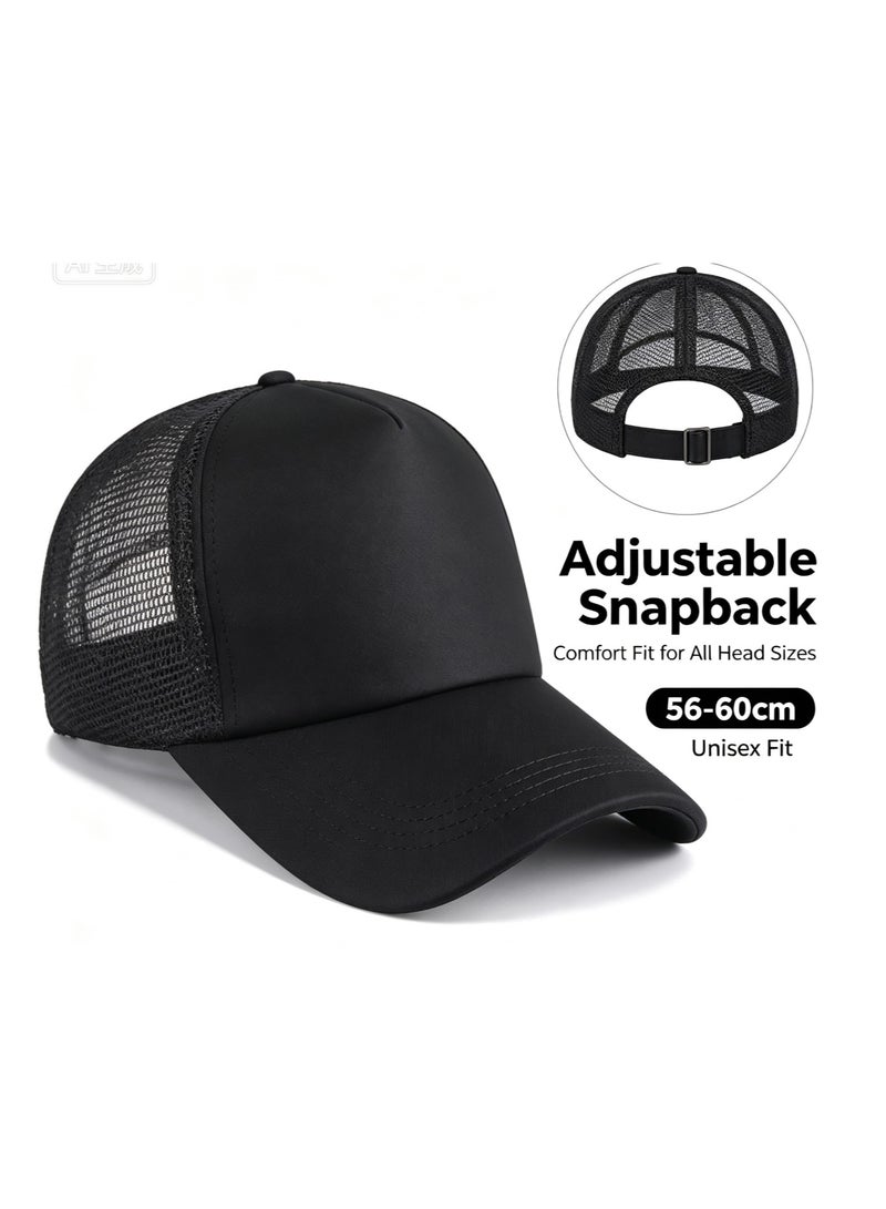 Blank Mesh Trucker Cap, Adjustable Baseball Sun Hat, Breathable Mesh Back Cap, Casual Sports Trucker Hat for Men Women, Multi‑Color Unisex Outdoor Cap - Image 3