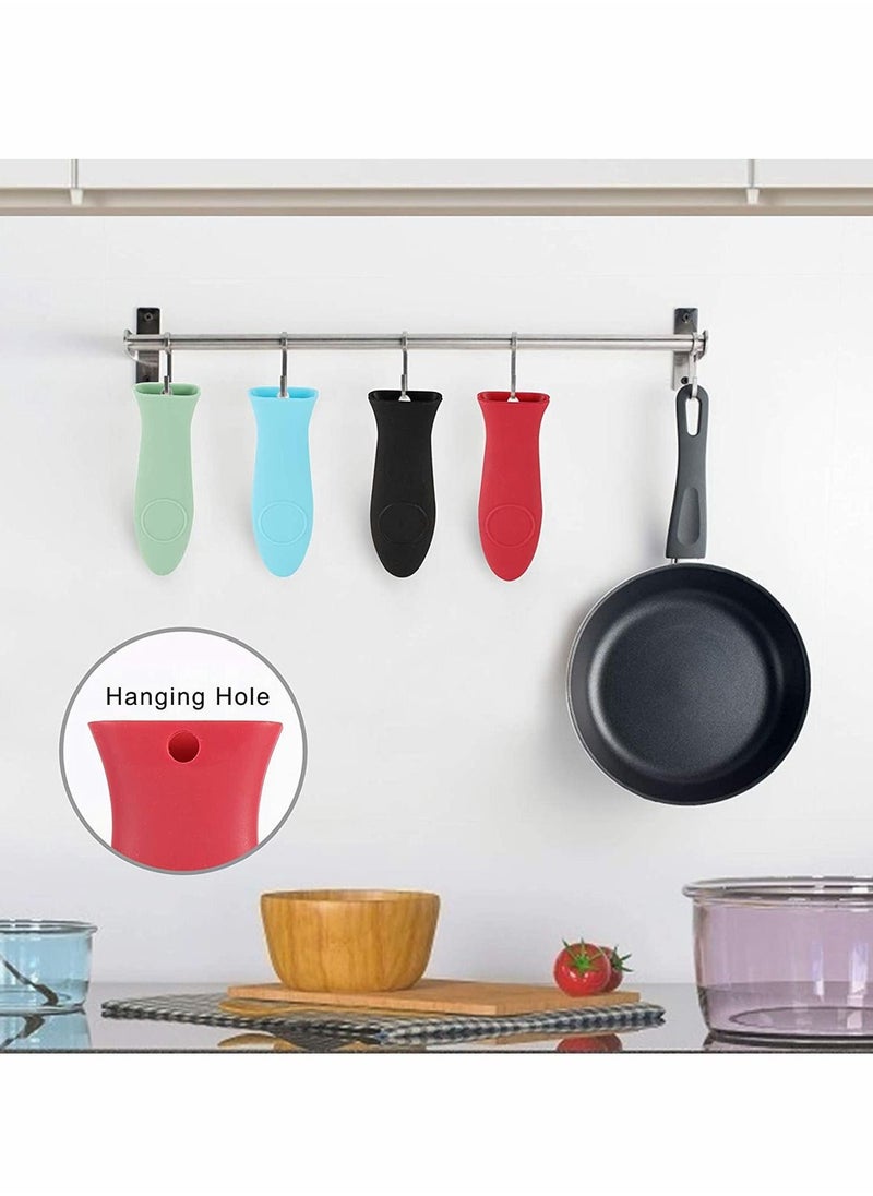 Excefore - Silicone Hot Handle Holder, Potholder for Cast Iron Skillets, Rubber Pot Handle Sleeve Heat Resistant for Frying Pans & Griddles Sleeve Grip Handle Cover,Metal cookware Handles, Red,Black,Blue,Green - Image 1