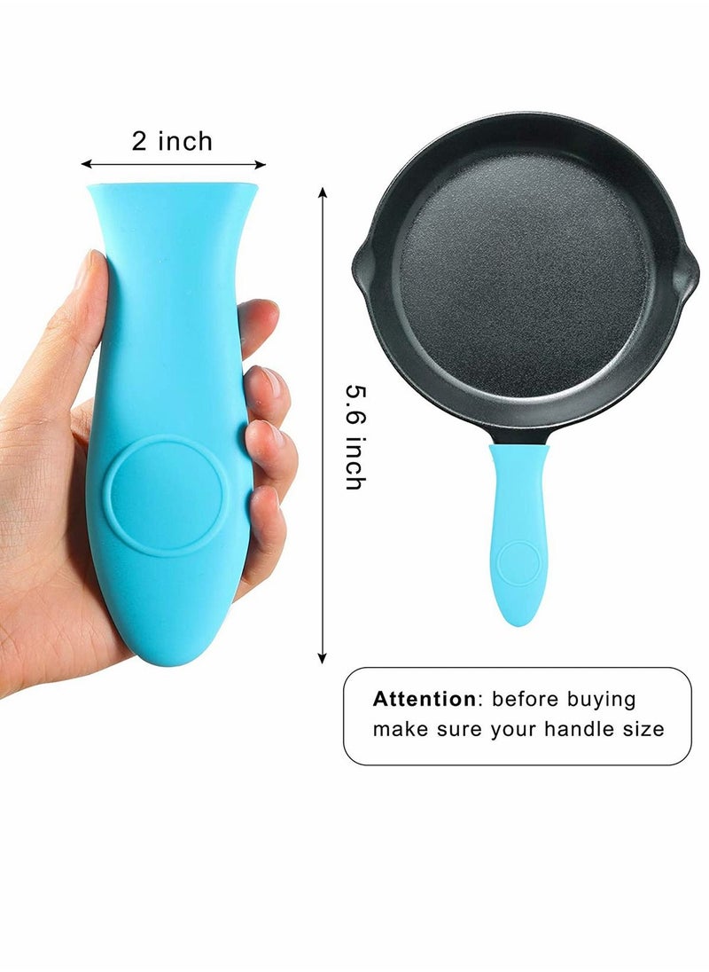 Excefore - Silicone Hot Handle Holder, Potholder for Cast Iron Skillets, Rubber Pot Handle Sleeve Heat Resistant for Frying Pans & Griddles Sleeve Grip Handle Cover,Metal cookware Handles, Red,Black,Blue,Green - Image 1