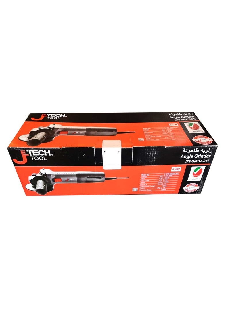 Jetech Angle Grinder 810W 115mm Heavy Duty,11000 RPM, Angle Grinder with Slider Switch and Side Handle, JET-JPT-GM115-S11 - Image 3