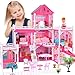 Seifar Doll House for Girls8 Rooms Dollhouse with Dolls Figure PuppiesFurnitures Accessories Toddler Playhouse Gift for for 3 4 5 6 7 8 9 10 Year Old Girls - Image 2