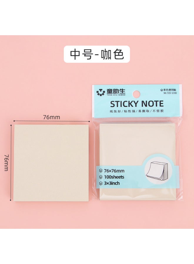 HELPS Morandi Color Sticky Notes Colorful Student Stationery Message Note Notes Office Stickable Hand-tearable Note Paper - Image 1
