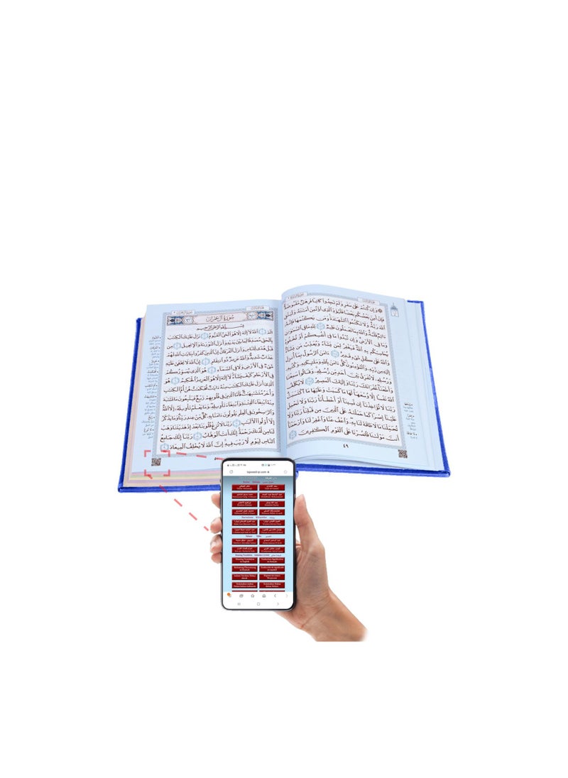 Noor Colored Qur’an With Interpretation Of The Words Of The Holy Qur’an Size14*10 Cm Dark Bue  - Image 3