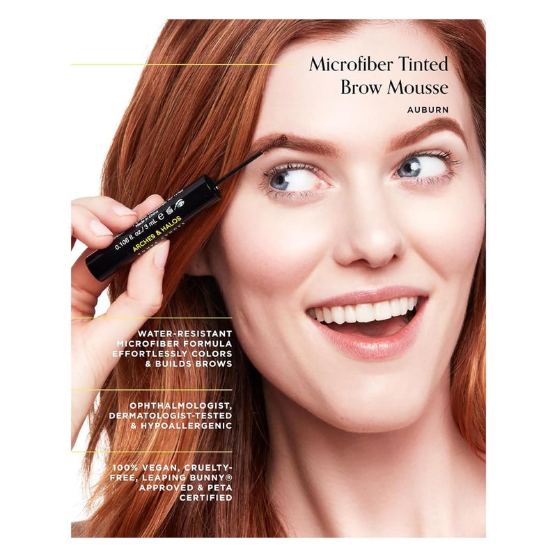 Arches & Halos Arches and Halos Microfiber Tinted Brow Mousse - Richly Pigmented Eyebrow Shaper - Water Resistant Filler Pen - Vegan - Auburn - 0.11 oz - Image 2