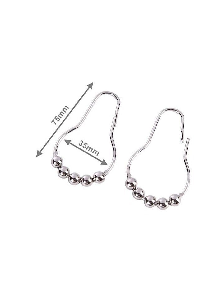 ECVV ECVV 12 PCS Shower Curtain Hooks Rings, Stainless Steel Roller Ball Bath Rings for Bathroom Rods. - Image 1