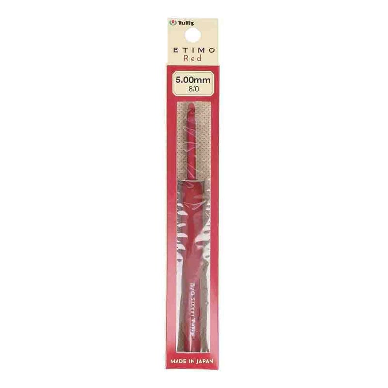Tulip Etimo Red Crochet Hook Soft-Grip 5.00mm 1pc - Image 4